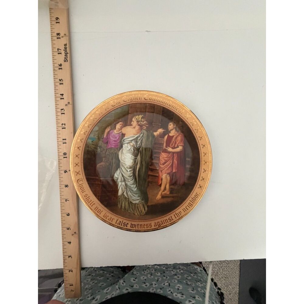 Danbury Mint the Eighth Commandment collector plate with 24K gold trim
